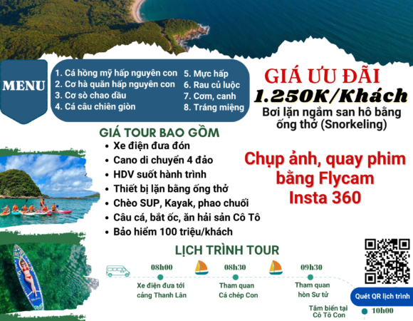 Tour 4 đảo - Khám phá thiên nhiên Cô Tô Thanh Lân