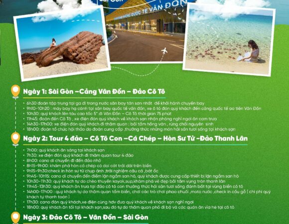 Tour Sài Gòn - Cô Tô 3 ngày 2 đêm