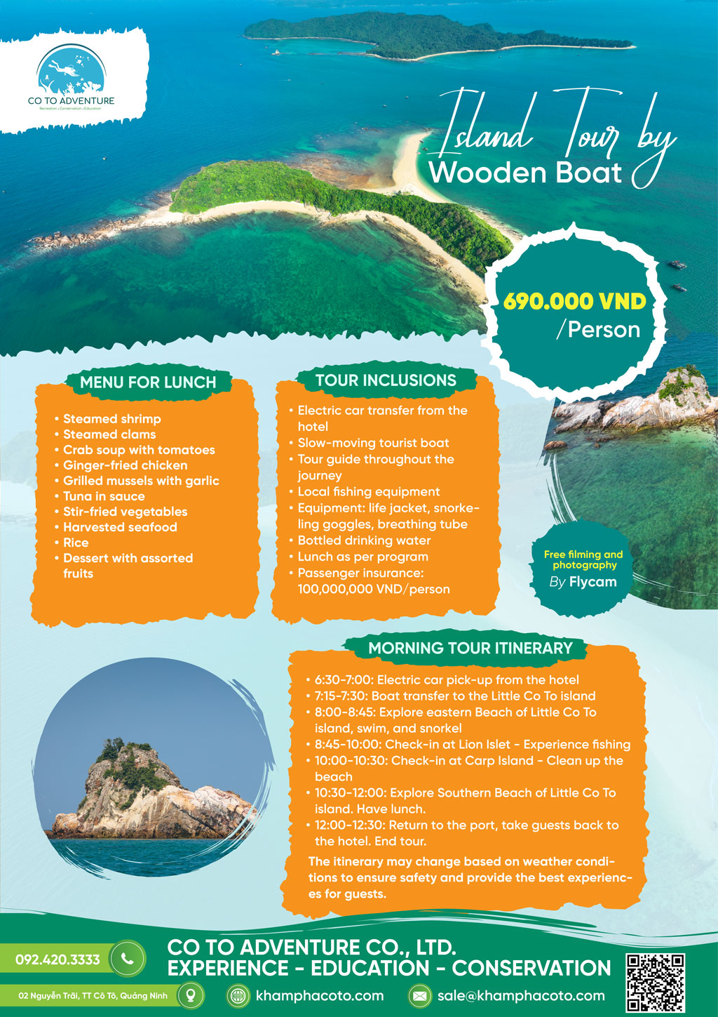 3 Island Tour by Wooden Boat