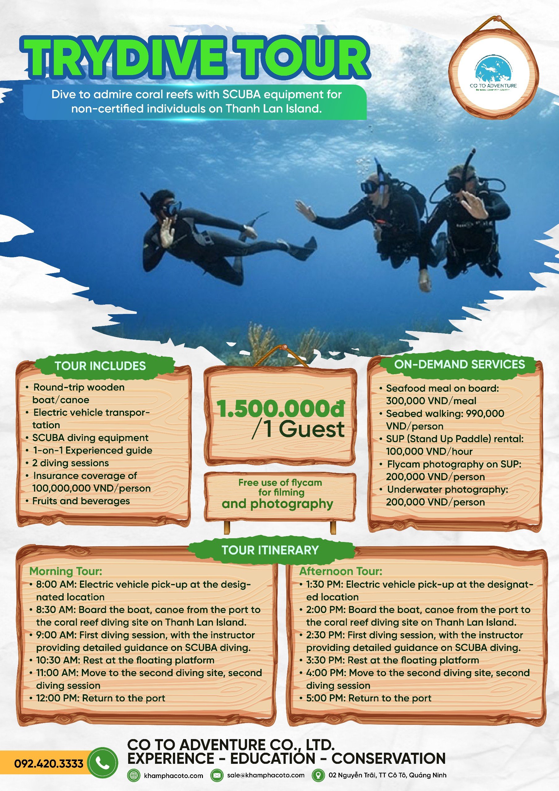 Try Dive Coral Reef Exploration At Thanh Lan Island